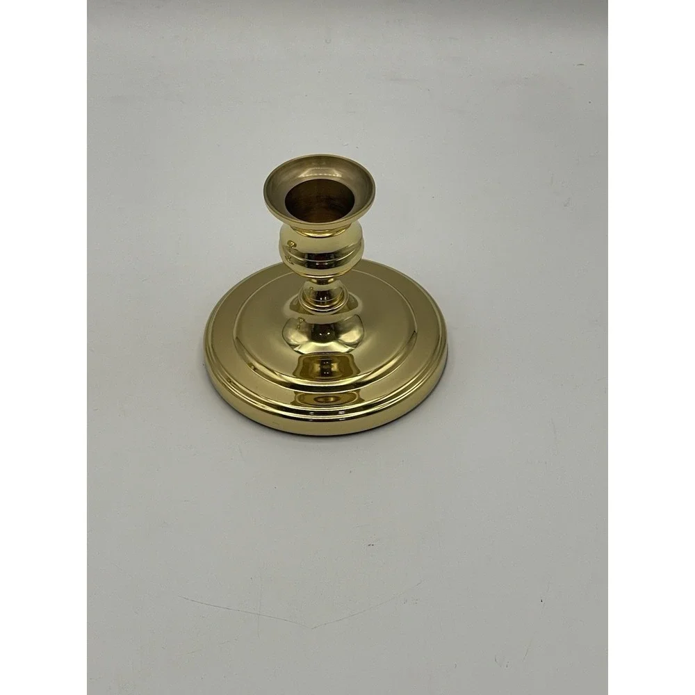 Brass Candlestick Baldwin Classics USA Round Base Solid VTG ‎ 1988 No. 7200